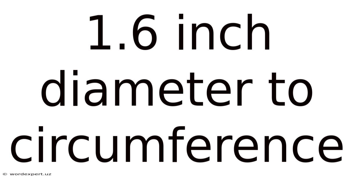 1.6 Inch Diameter To Circumference