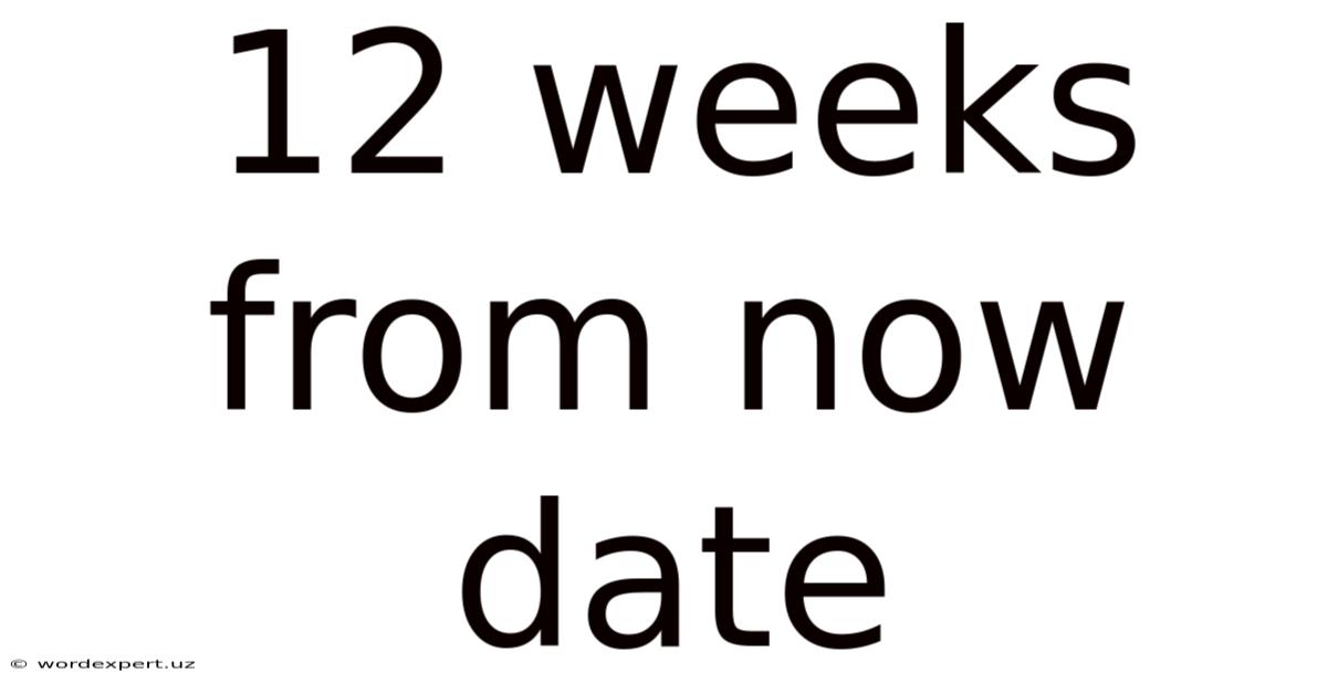 12 Weeks From Now Date