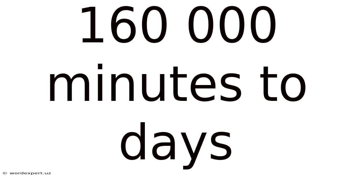 160 000 Minutes To Days