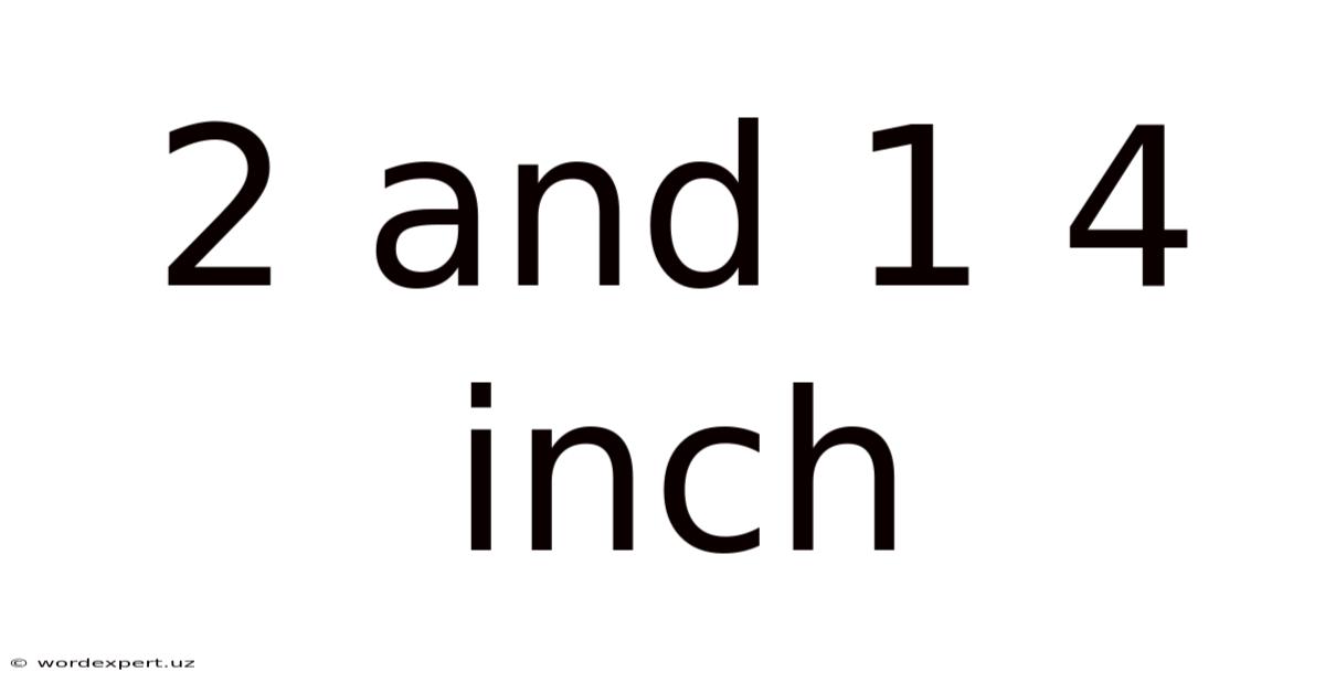 2 And 1 4 Inch