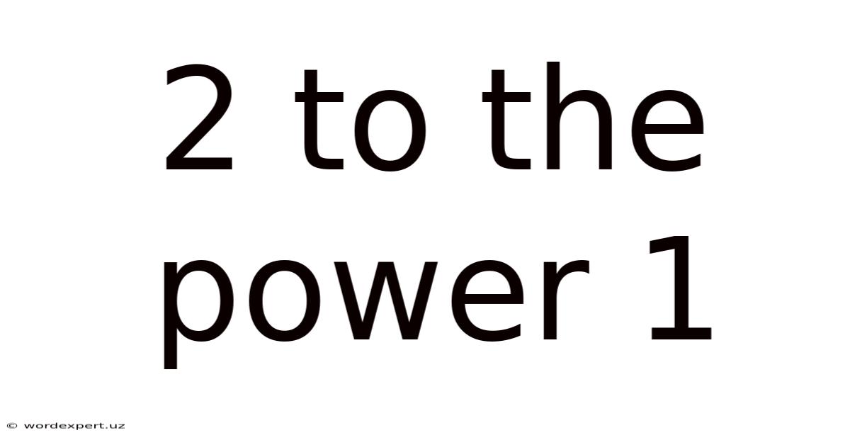 2 To The Power 1