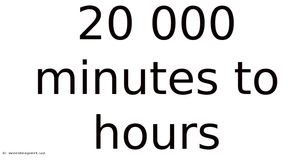 20 000 Minutes To Hours