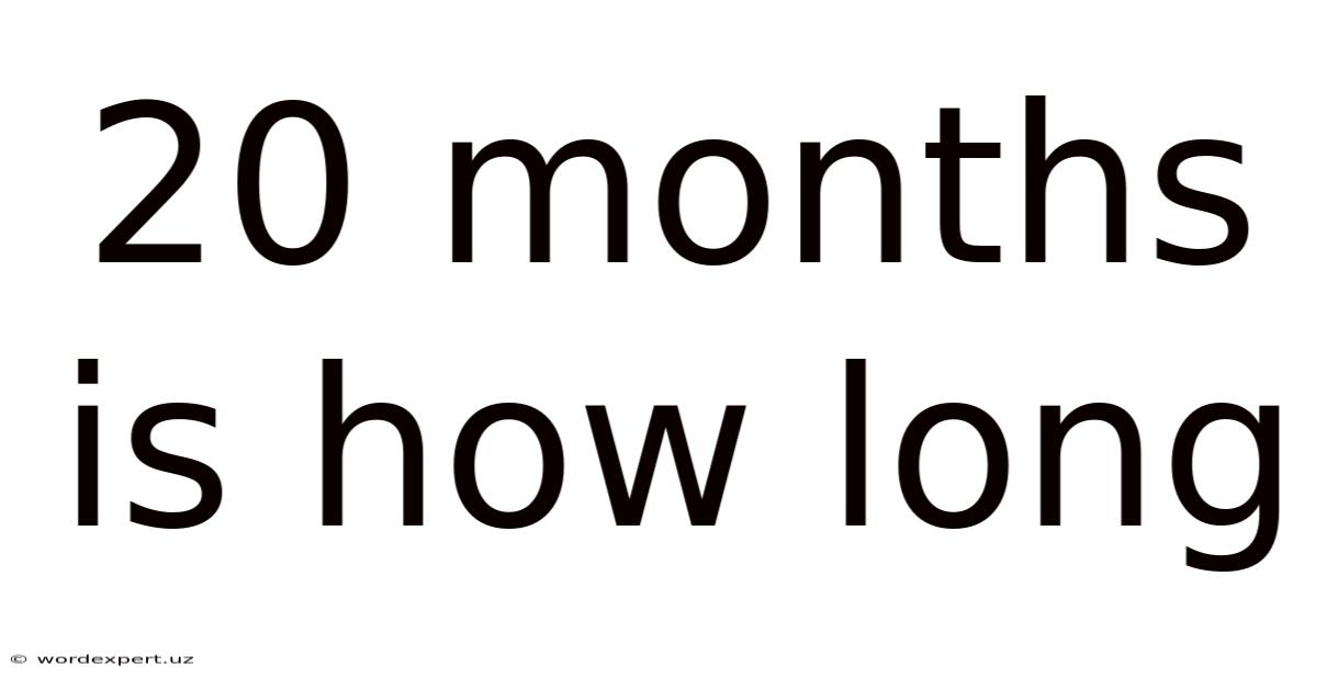 20 Months Is How Long