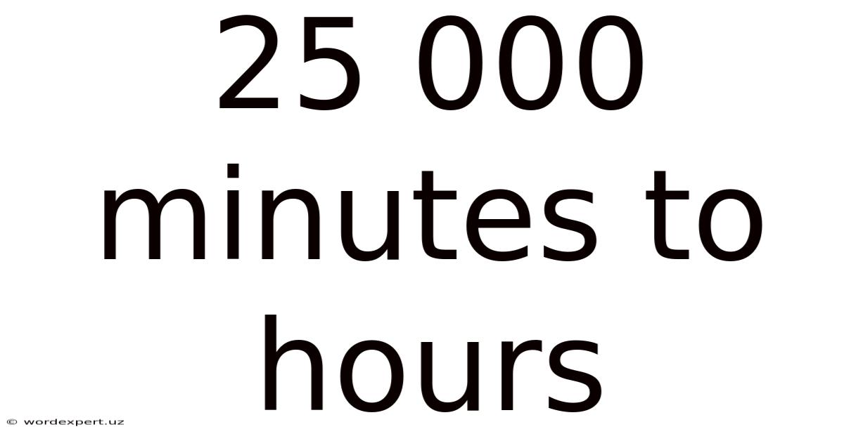 25 000 Minutes To Hours