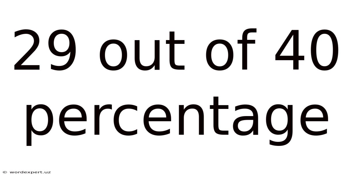 29 Out Of 40 Percentage