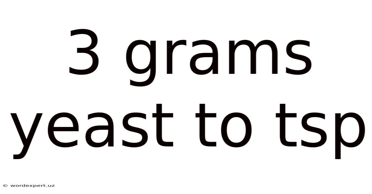 3 Grams Yeast To Tsp