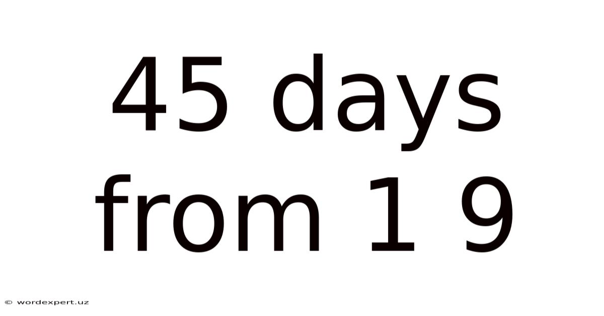 45 Days From 1 9