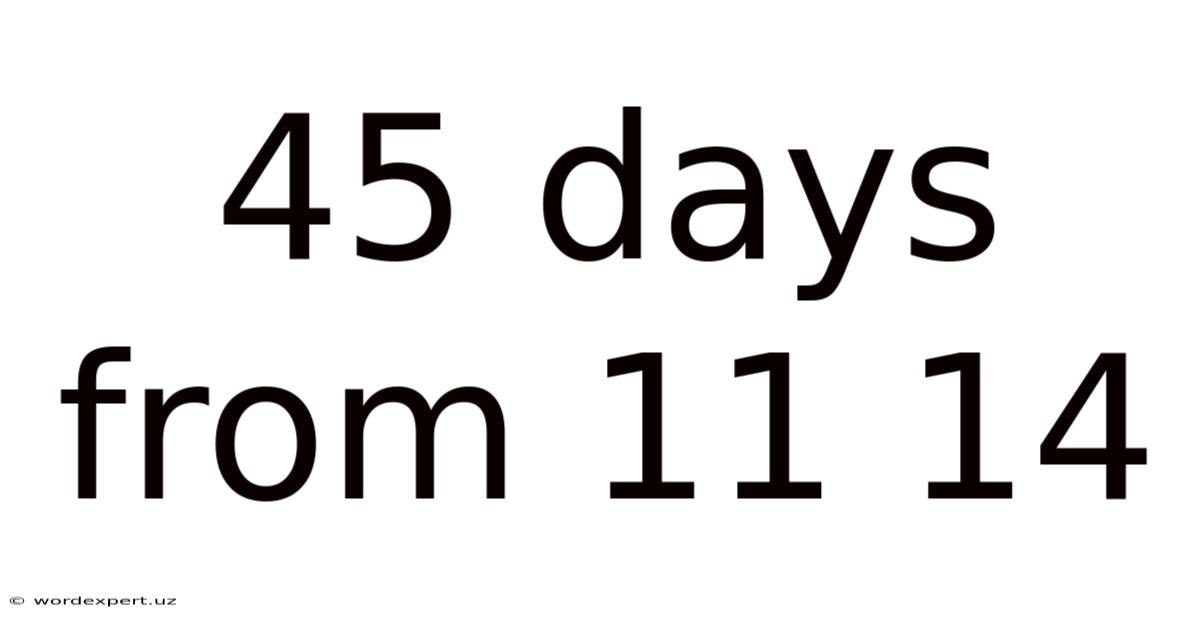 45 Days From 11 14