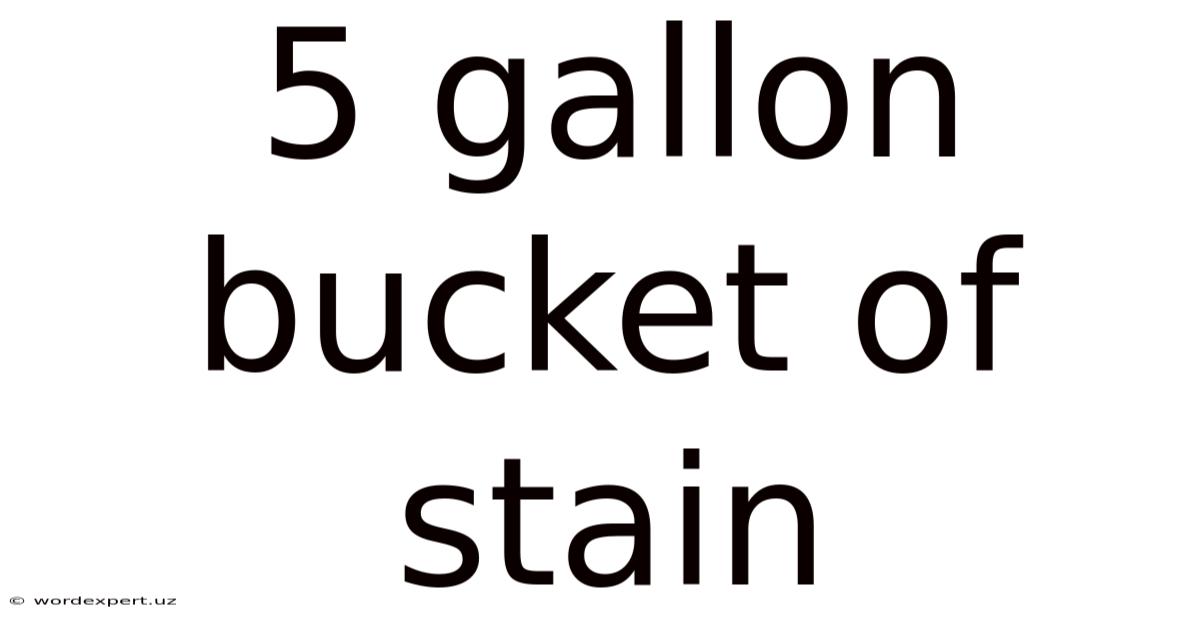 5 Gallon Bucket Of Stain