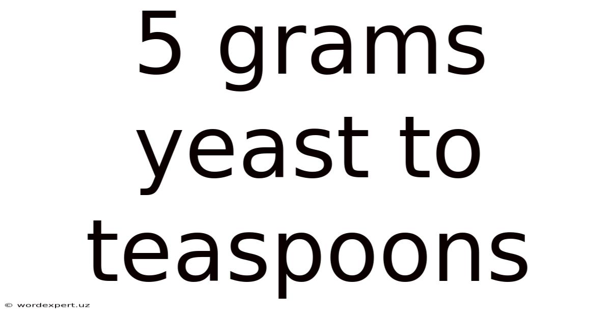 5 Grams Yeast To Teaspoons