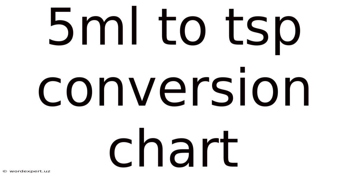 5ml To Tsp Conversion Chart