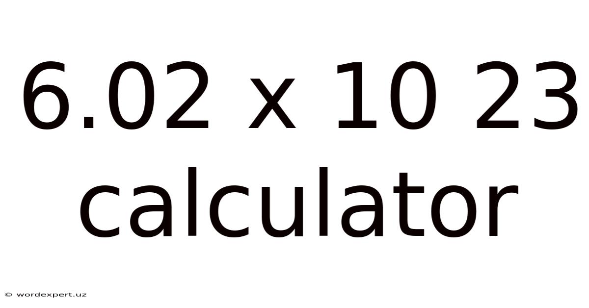 6.02 X 10 23 Calculator