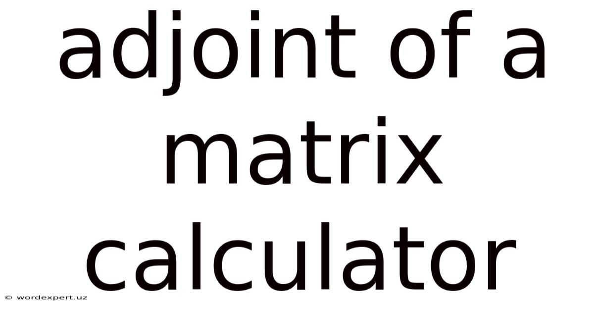 Adjoint Of A Matrix Calculator