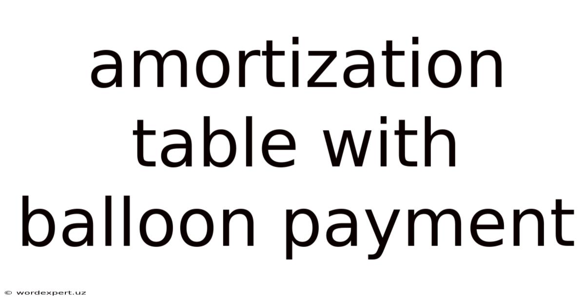 Amortization Table With Balloon Payment