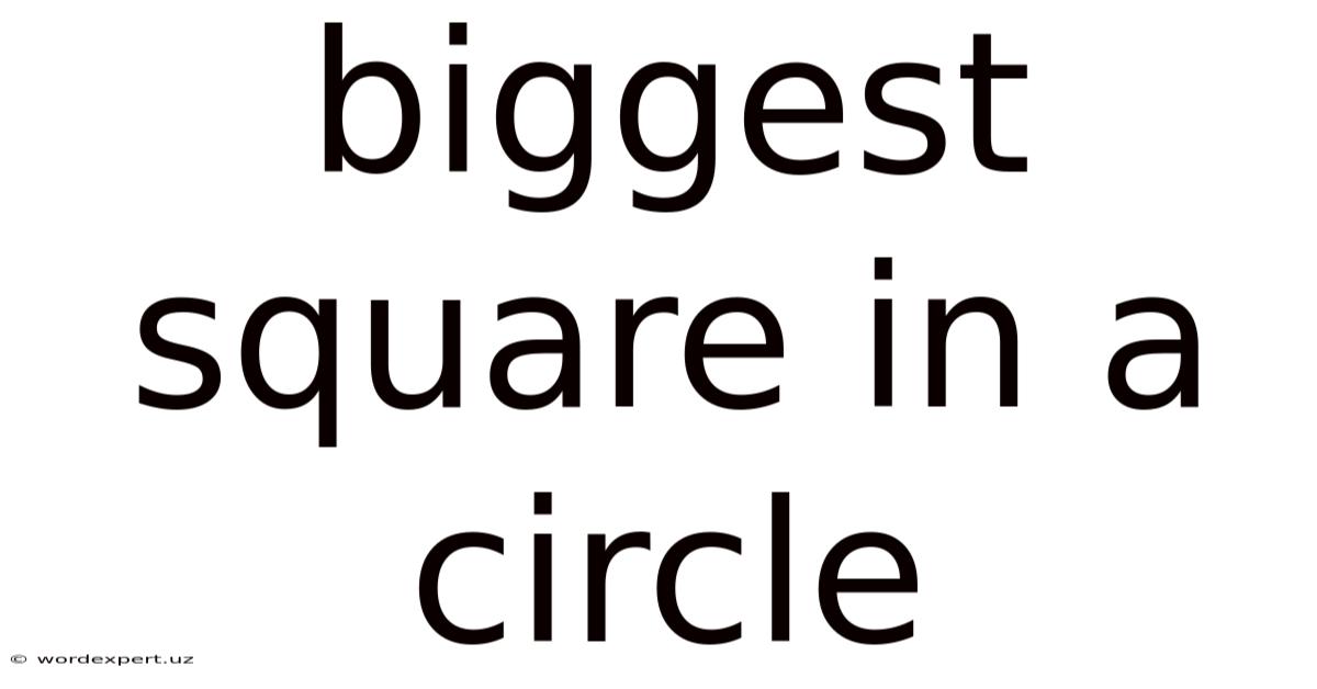 Biggest Square In A Circle