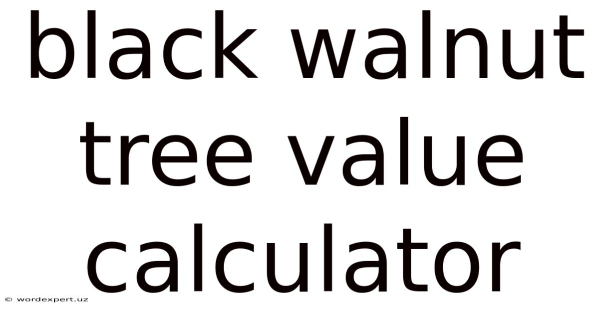 Black Walnut Tree Value Calculator