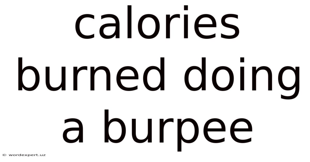 Calories Burned Doing A Burpee