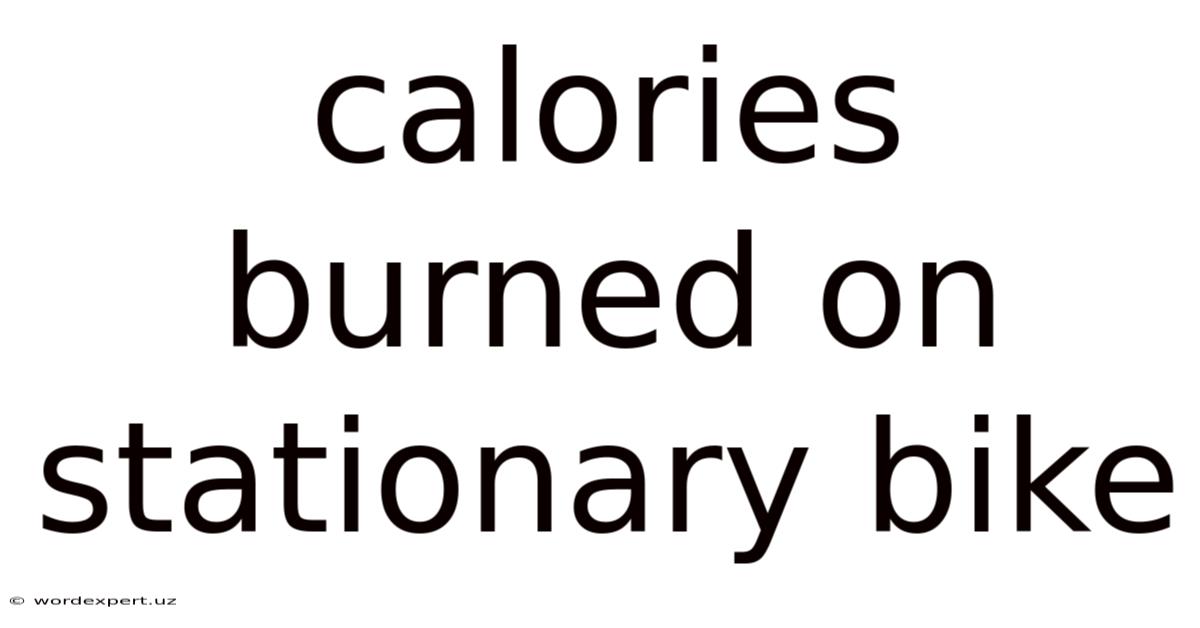 Calories Burned On Stationary Bike