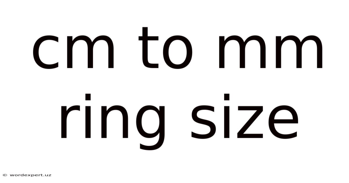 Cm To Mm Ring Size