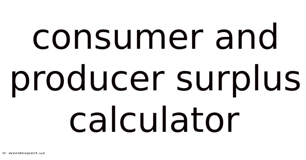 Consumer And Producer Surplus Calculator