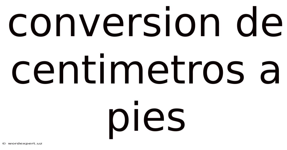 Conversion De Centimetros A Pies