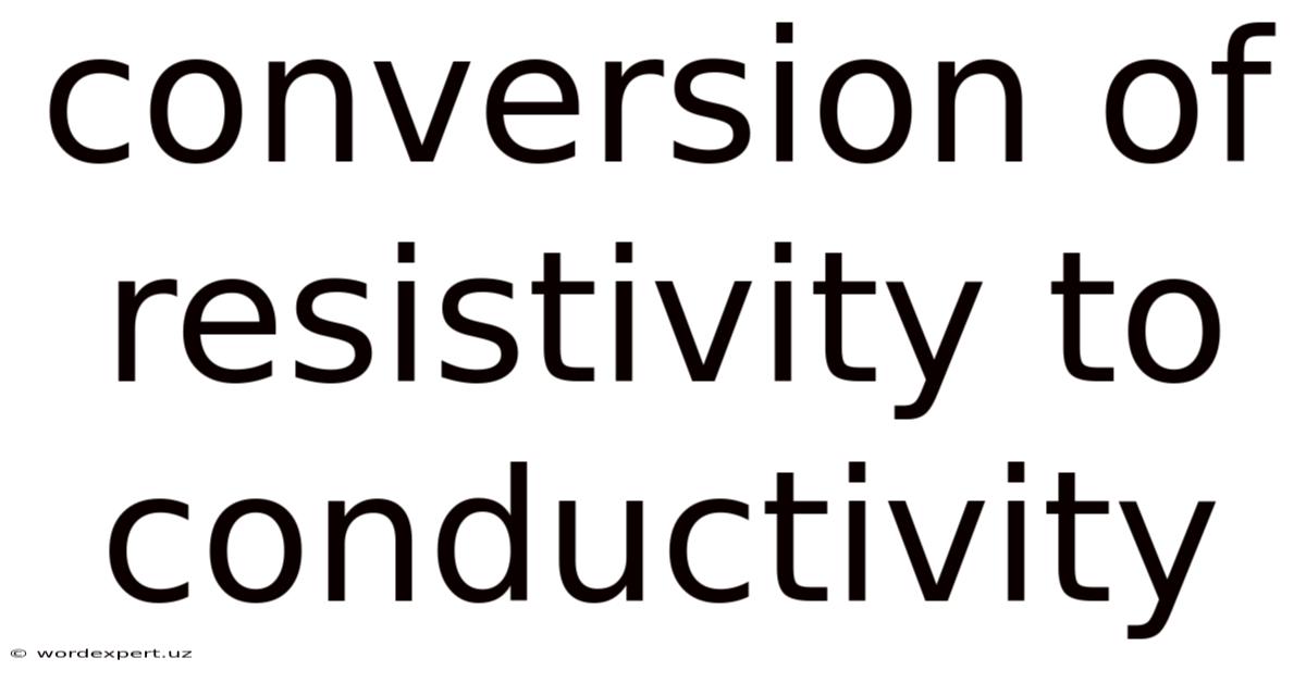 Conversion Of Resistivity To Conductivity