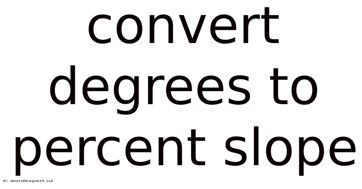 Convert Degrees To Percent Slope