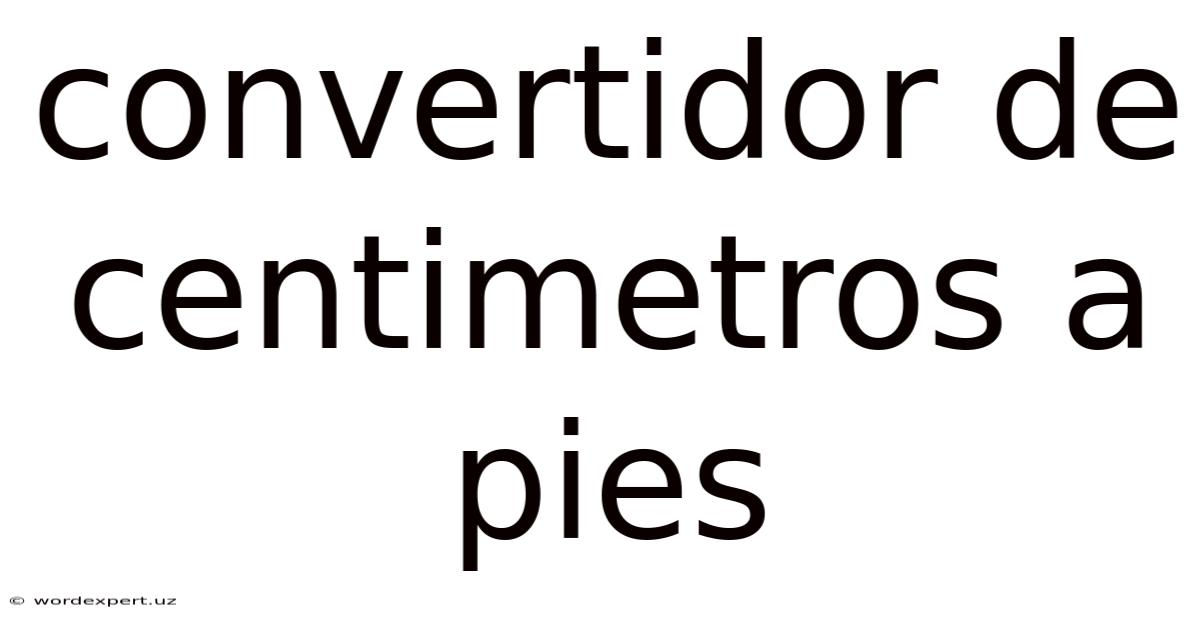 Convertidor De Centimetros A Pies