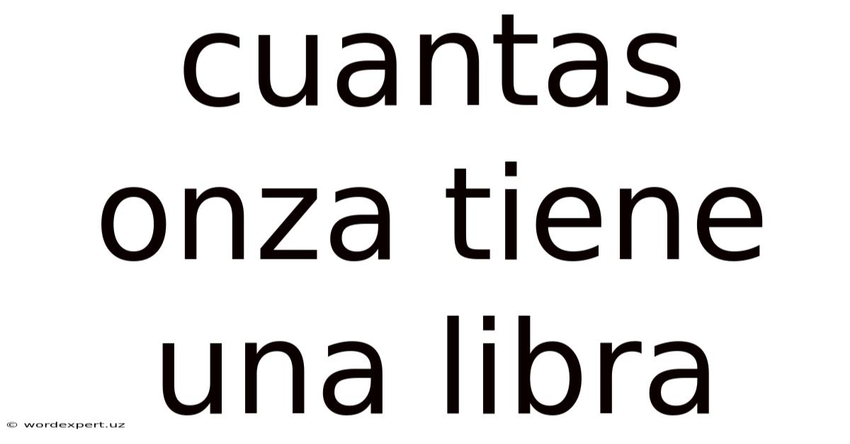 Cuantas Onza Tiene Una Libra