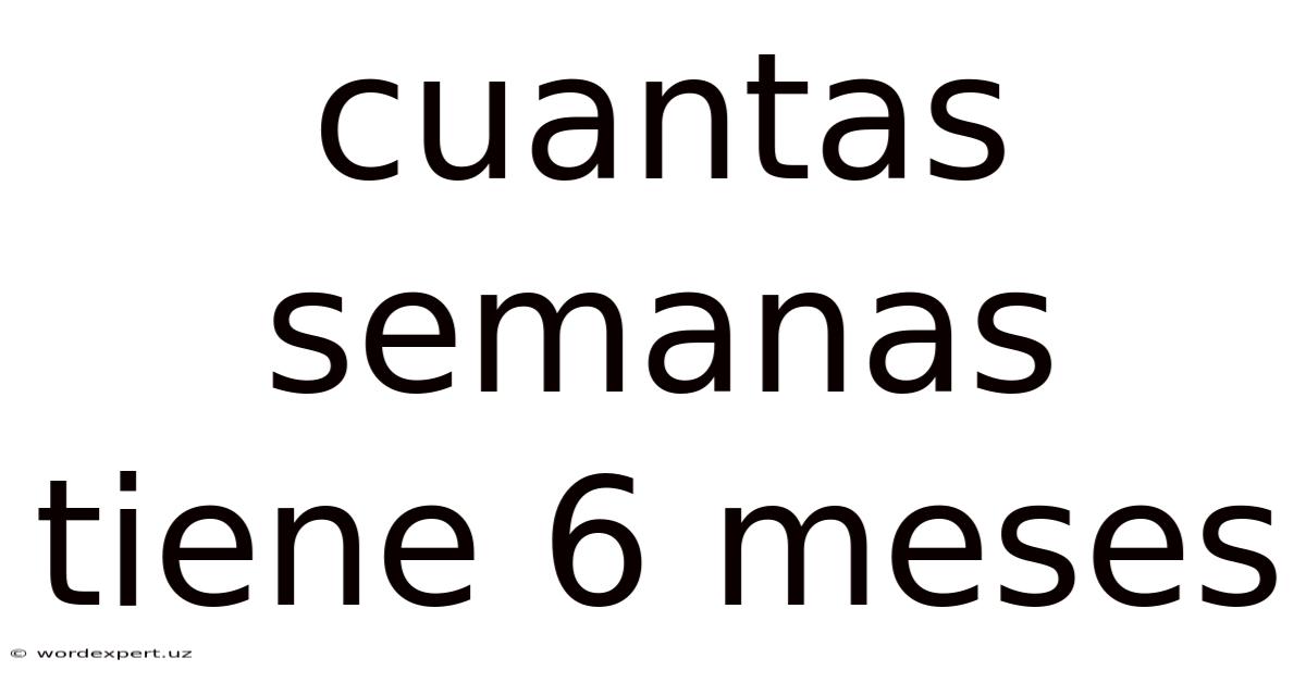 Cuantas Semanas Tiene 6 Meses