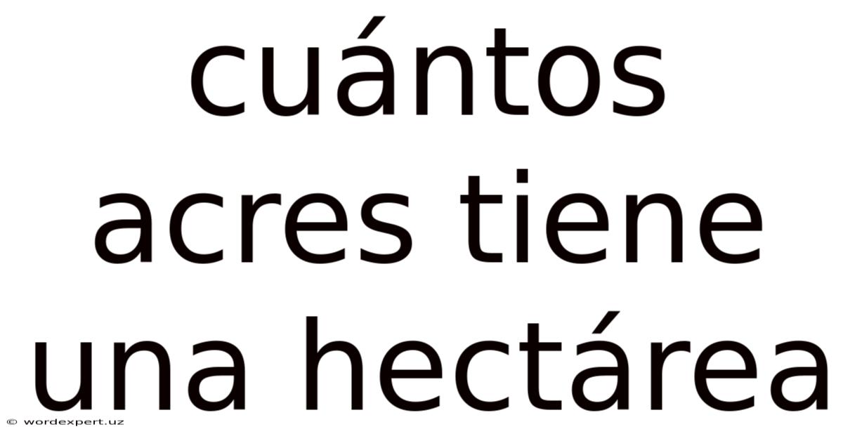 Cuántos Acres Tiene Una Hectárea