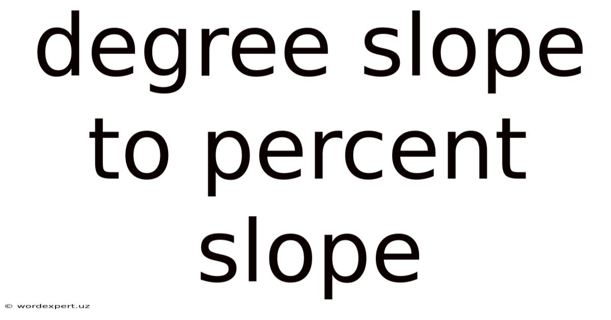 Degree Slope To Percent Slope