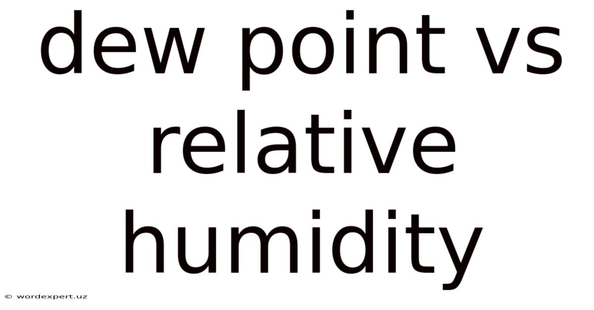 Dew Point Vs Relative Humidity