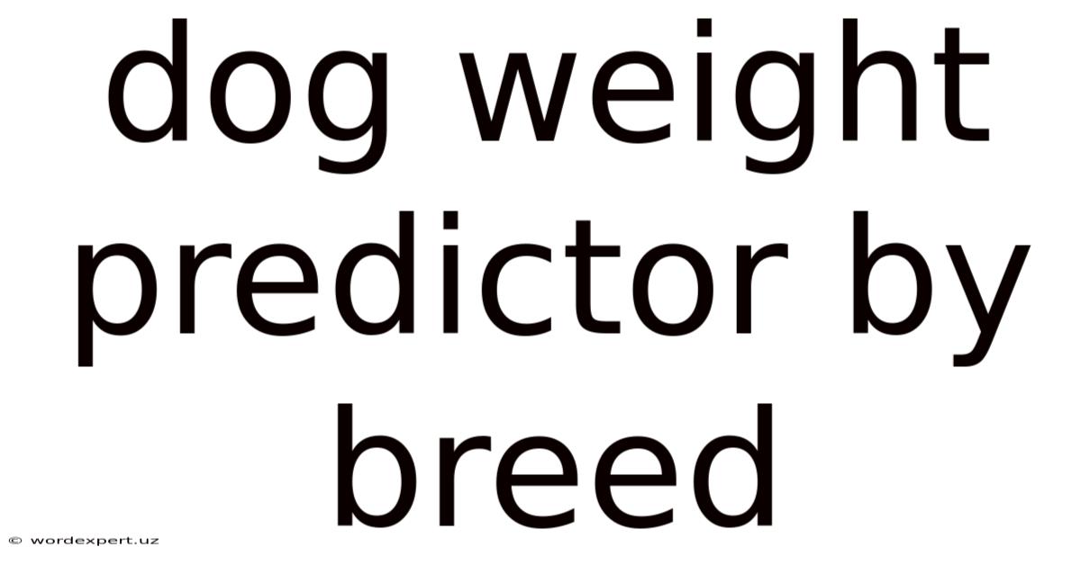 Dog Weight Predictor By Breed