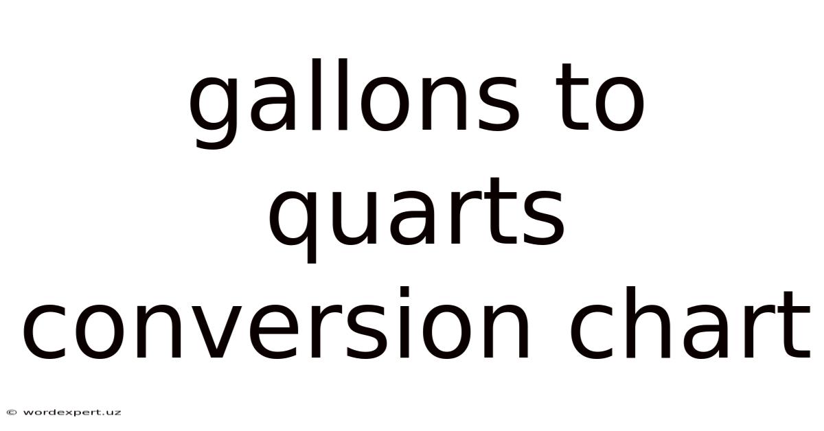 Gallons To Quarts Conversion Chart