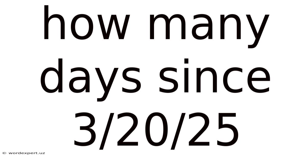 How Many Days Since 3/20/25