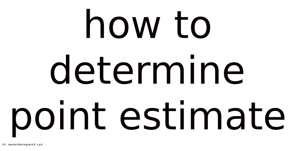 How To Determine Point Estimate