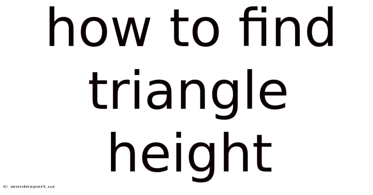 How To Find Triangle Height