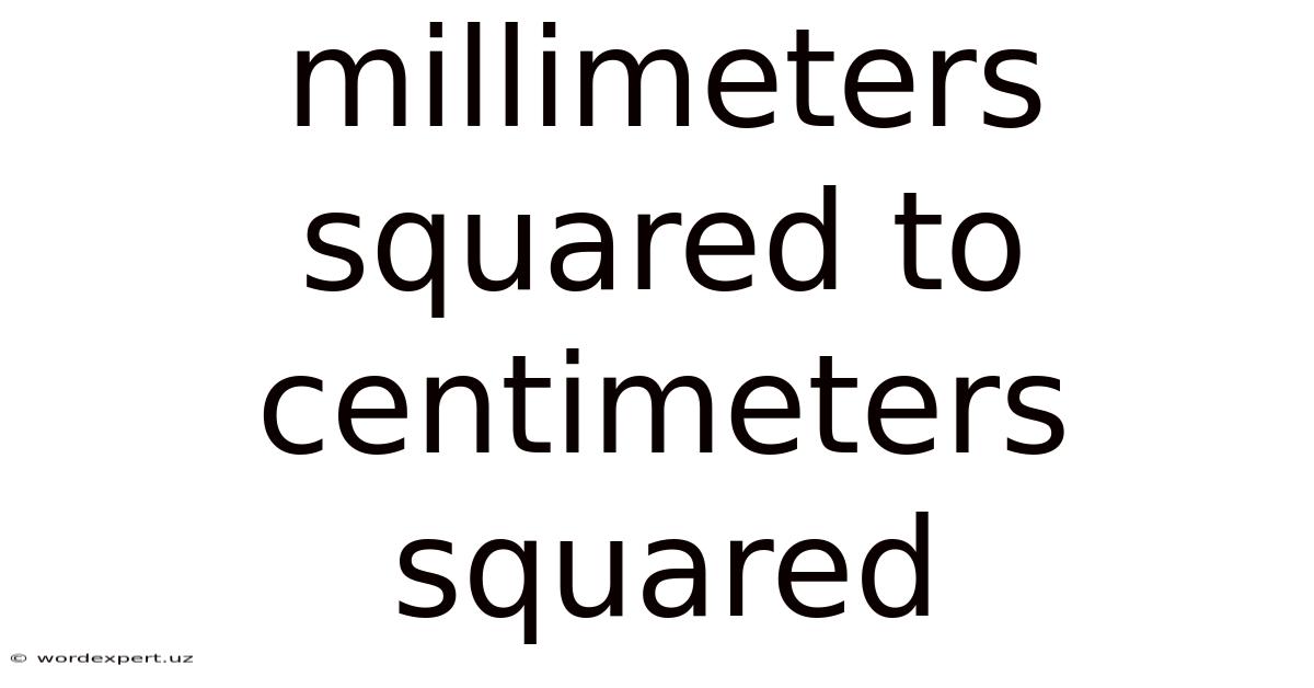Millimeters Squared To Centimeters Squared