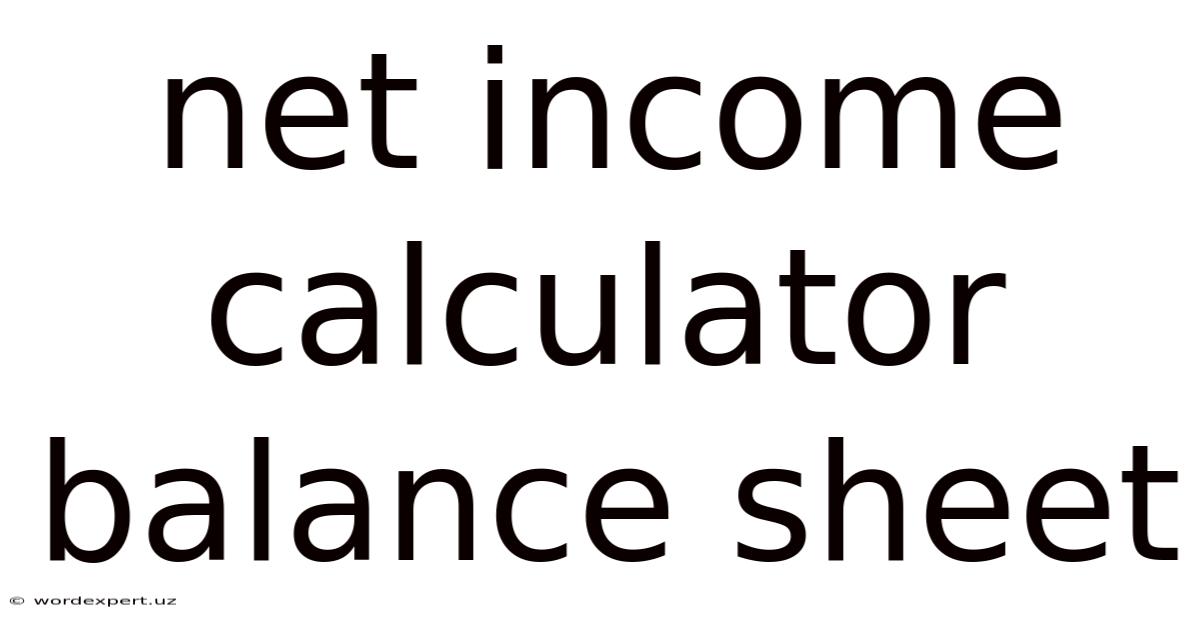Net Income Calculator Balance Sheet