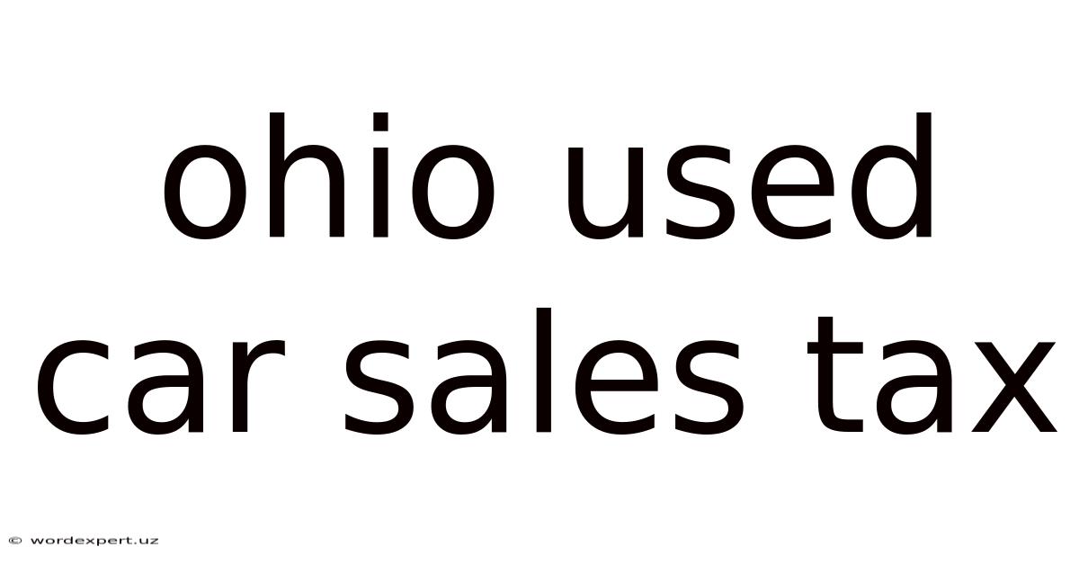 Ohio Used Car Sales Tax