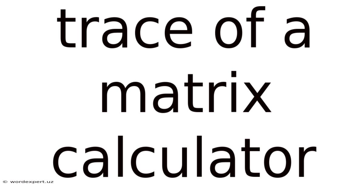 Trace Of A Matrix Calculator