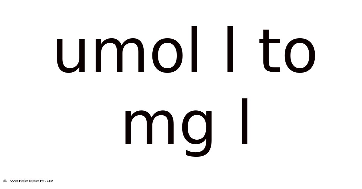 Umol L To Mg L
