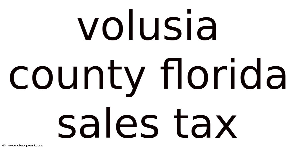 Volusia County Florida Sales Tax