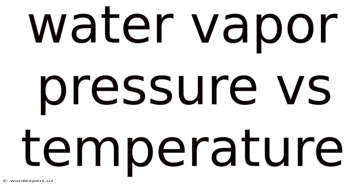 Water Vapor Pressure Vs Temperature